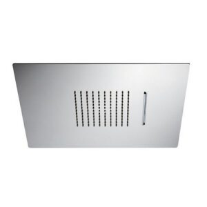 685.21.018 Soffione quadro ad incasso in acciaio getto pioggia e cascata. 400×400 mm cromo NEWFORM