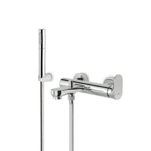 69440C.21.018 Gruppo vasca esterno con supporto fisso, flessibile in PVC e doccetta in ABS cromo NEWFORM
