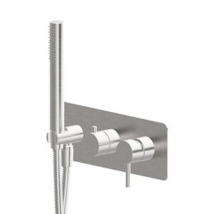 69679EX.50.050 Parte esterna gruppo doccia da incasso completo di doccetta e deviatore a 2 uscite inox NEWFORM