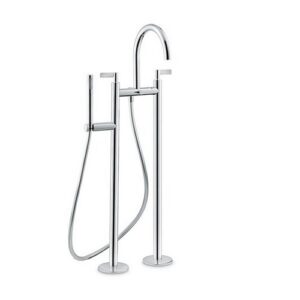 71086C.21.018 Gruppo vasca con colonne di alimentazione a pavimento flessibile 150cm cromo NEWFORM