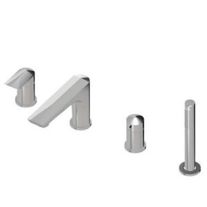 72282C.21.018 Gruppo bordo vasca completo di bocca erogazione, deviatore e set doccetta in ottone cromo NEWFORM