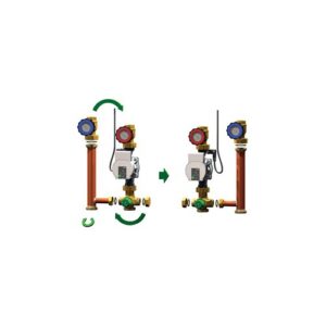 725N-086 Gruppo di distribuzione termostatico DX/SX con pompa 1-1/2"x 1" - 25/8-180 TE-SA