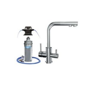 KARGENT3BL Kit microfiltrazione per acqua da bere con rubinetto 3 vie NERO OPACO EUROACQUE