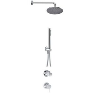 PER55000SL Kit doccia con Soffione e braccio con presa acqua 1/2", flessibile m1,50 e doccetta monogetto Miscelatore Doccia incasso con deviatore - Set parte esterna EURORAMA