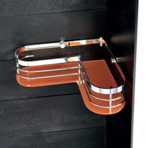 1313-C-AZ Angolare doccia a due ripiani cromato con base plexiglass azzurro TL BATH