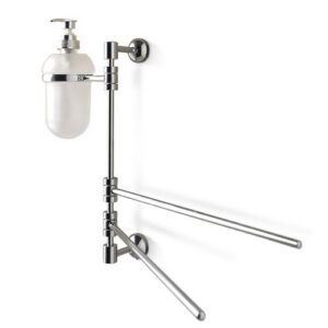 1537-C Dosatore sapone liquido con porta salviette orientabile cromato 30 cm RIVIERA TL BATH