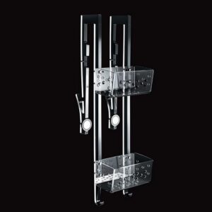 2122-C-TR Porta oggetti doccia 2 ripiani con magnete TL BATH - immagine 1