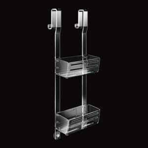 2432-C-TR Portaoggetti a 2 ripiani con ventosa e gancio FORBOX TL BATH