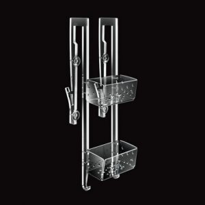 2632-C-TR Portaoggetti 2 piani con ventosa e gancio plexiglass trasparente FORBOX TL BATH