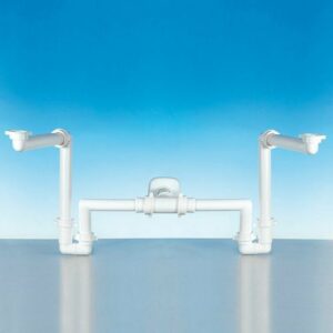 A.1115.69 Spazio Bagno Doppio 1"-1¼" Uscita Ø32-40 Bianco Lira