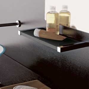 4510-C-BL Mensola 35cm cromata e plexiglass blu EDEN TL BATH