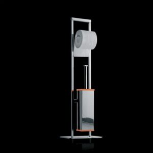 4573-C-RS Piantana wc in ottone cromato e plexiglass rosa EDEN TL BATH