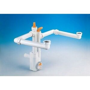 9.1285.01 Sifone Sp 2Nt ร40 Per Due Vasche F1ยฝ" Uscita Pp ร4 Lira