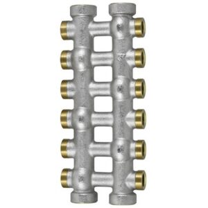53.06.00 Collettore complanare bilaterale monoblock 6+6 1" RBM