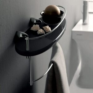 5538-C-VR Mensola bidet con porta salviette in plexiglass verde KOR TL BATH