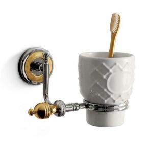 6602C-C Portaspazzolini a parete cromato e ceramica QUEEN TL BATH - immagine 1