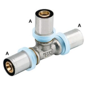 677.63.00 Raccordo a pressare a T per tubo multistrato 63x4,5 RBM