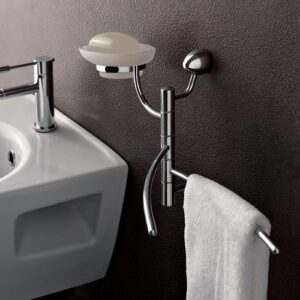 9018-C Portasapone con porta salviette orientabile MARINA TL BATH