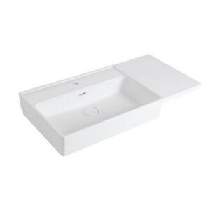 B48CNL01 Consolle Mineral Composite Bianco Con Catino Su Lato Sinistro 1000X520Mm PONTE GIULIO