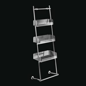 C483-C Scaffale a scaletta cromato con 4 barre e 3 vaschette CIAK TL BATH