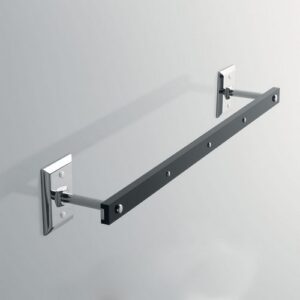 G208-C-RS Porta salviette media lunghezza in plexiglass rosa e basetta cromata GRIP TL BATH