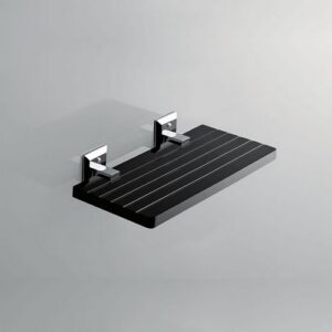 G240-C-NR Porta spugna cromato e plexiglass nero GRIP TL BATH