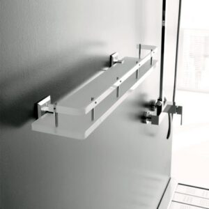 G313-C-AR Mensola con ringhiera e base in plexiglass arancio GRIP TL BATH