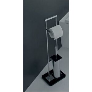 G373-C-BL Piantana wc in ottone cromato e plexiglass blu GRIP TL BATH