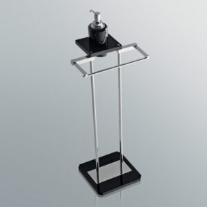 G374-C-VR Piantana bidet cromata con plexiglass verde GRIP TL BATH
