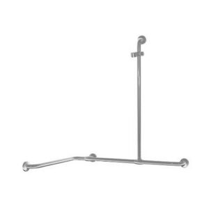 G56JBR04 Sostegno Per Angolo Con Montante Centrale Destra Satinato 750X750X1264Mm PONTE GIULIO