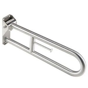 G56JCS28 Impugnatura Ribaltabile Con Porta Rotolo Inox Satinato Mm. 600 PONTE GIULIO
