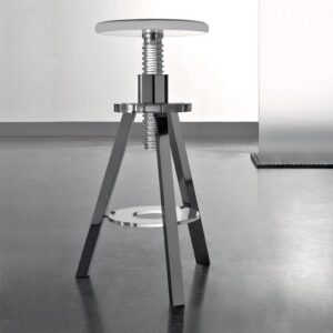 K127-C-BC Sgabello regolabile finitura cromata e vite plexiglass trasparente COMPLEMENTI TL BATH - immagine 1