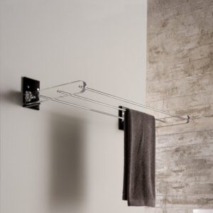 K138-70-NR Stendibiancheria da muro plexiglass nero TL BATH