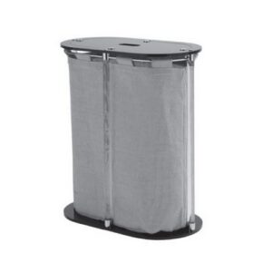 K174CSABC Cesto portabiancheria ovale senza ruote con sacco arancio e plexiglass bianco TL BATH