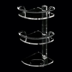 L004-TR Angolare doccia in plexiglass trasparente a 3 piani con gancio FORBOX TL BATH