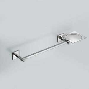M518-C Porta salviette con portasaponetta cromato MOOD TL BATH - immagine 1